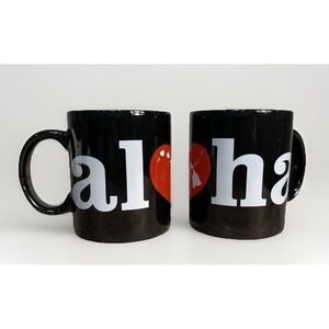 Heart of hawaii Set Of 2 aloha Black Island Heritage coffee mug 2009